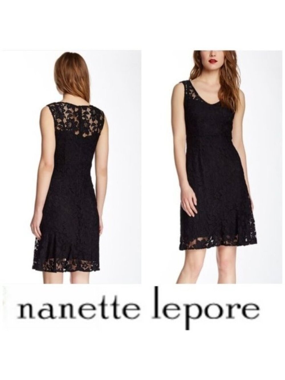 Nanette Lepore Husband Hunter Dress in Black lace size 4